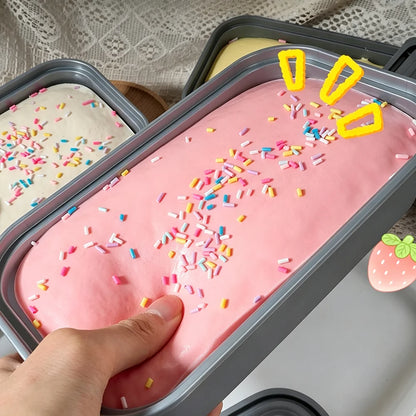 Boxed Cake Squishy Squeeze Toy With Colorful Sprinkles Super Soft Slow Rising Sensory Stress Relief Fidget Toy for Party Gift