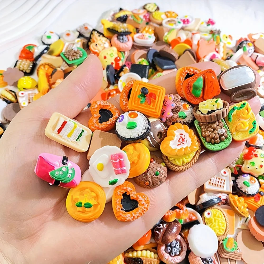 Miniature Food Toys Mixed Resin Food Dolls Kitchen Pretend Toys Suitable for Dollhouse Kitchen Toys Resin Miniature Food