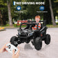 12V Kids Ride On Car UTV Truck With Remote Control 4WD/2WD Switchable Electric Vehicle With 4 Spring Suspension EVA Tires Safety Belt Double Open Doors Bluetooth Music LED Lights for Ages 3-8 Years