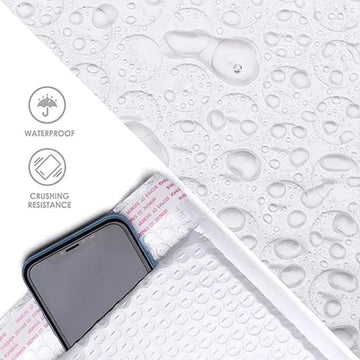 500PCS Poly Bubble Mailers Padded Envelopes Self Seal Bubble Lined Waterproof Cushion Shipping Enveloper Mailers White
