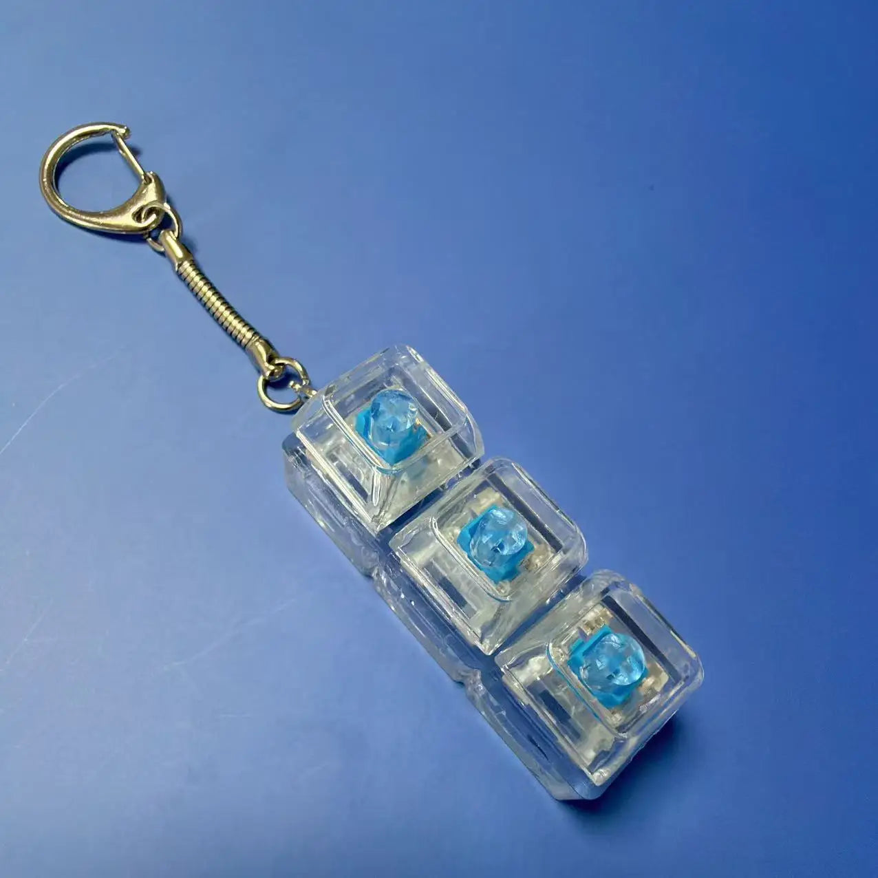 Keyboard Fidget Toys LED Crystal Keycap Keychain Stress Relief Fingertip Gadget Decompression Toys Clicker Fidget Toy