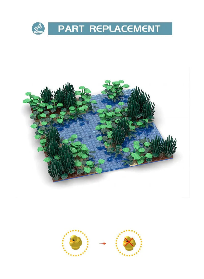 LEQUMOC Creative Maple and Lake Forest Tree Rivers Natural Scenery Ideas MOC Building Blocks Bricks Toys for  Gifts Toy
