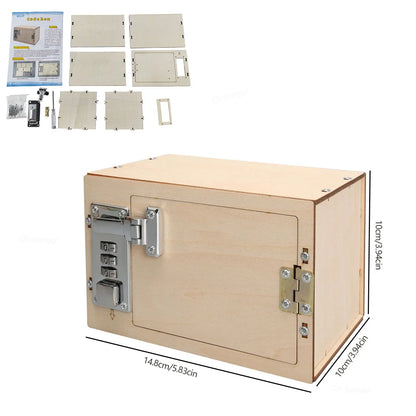 DIY Wooden Password Box for Kids Assembling Code Box Science School Projects Experiment Kits Science Toys STEM Educational Toys