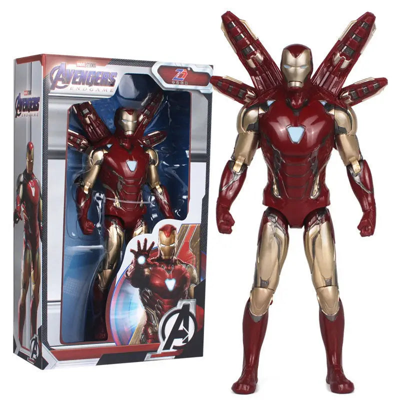 8pcs 18CM Avengers Collection Iron Man Spider Man Thanos Spider Captain Thor Hulk Transfiguration Action Decoration Toy Gift