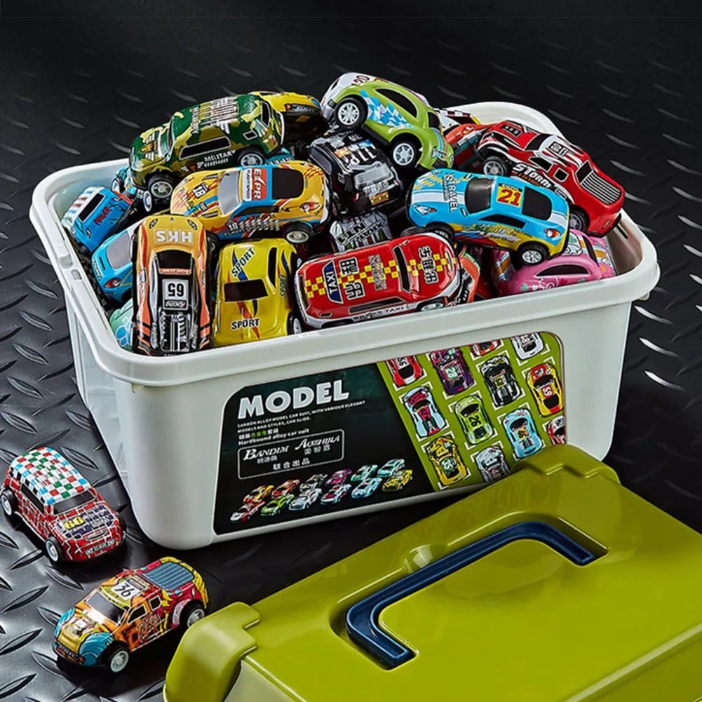 20/30/50Pcs Mini Car Set Inertia Pull Back Cars for Boys Plastic Vehicle Model Collection Toys Birthday New Year Gifts for Kids