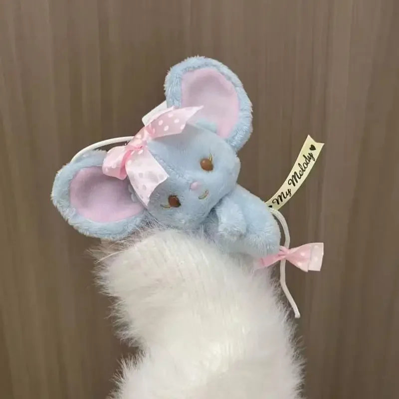 Cute Frando Mouse Plush Keychain with Bowknot Adorable Cartoon Mouse Stuffed Pendant for Bags Keys Perfect Gift for Soft