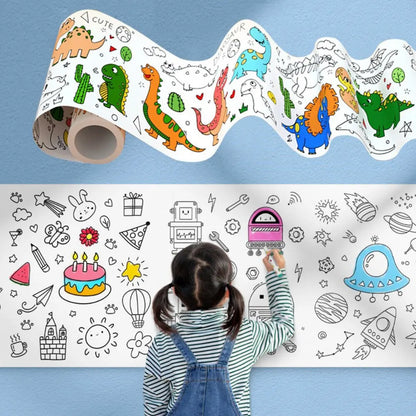 Childrens Graffiti Picture Scroll Coloring Picture Scroll Three Meter Long Pattern Not Repeated Not Dirty Wall Can Be Atta