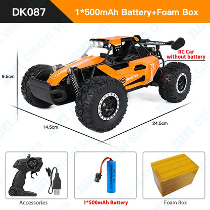ZWN 1:16 2.4Gh Model RC Car With LED Lights 2WD Off-road Remote Control Climbing Vehicle Outdoor Cars Toys for Boys Girls Gifts