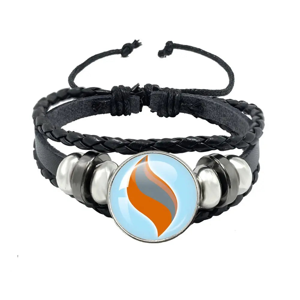 Mega Stone Key Chain Anime Peripheral Creativity Exquisite Fashion Black Leather Rope Buckle Key Chain Trend