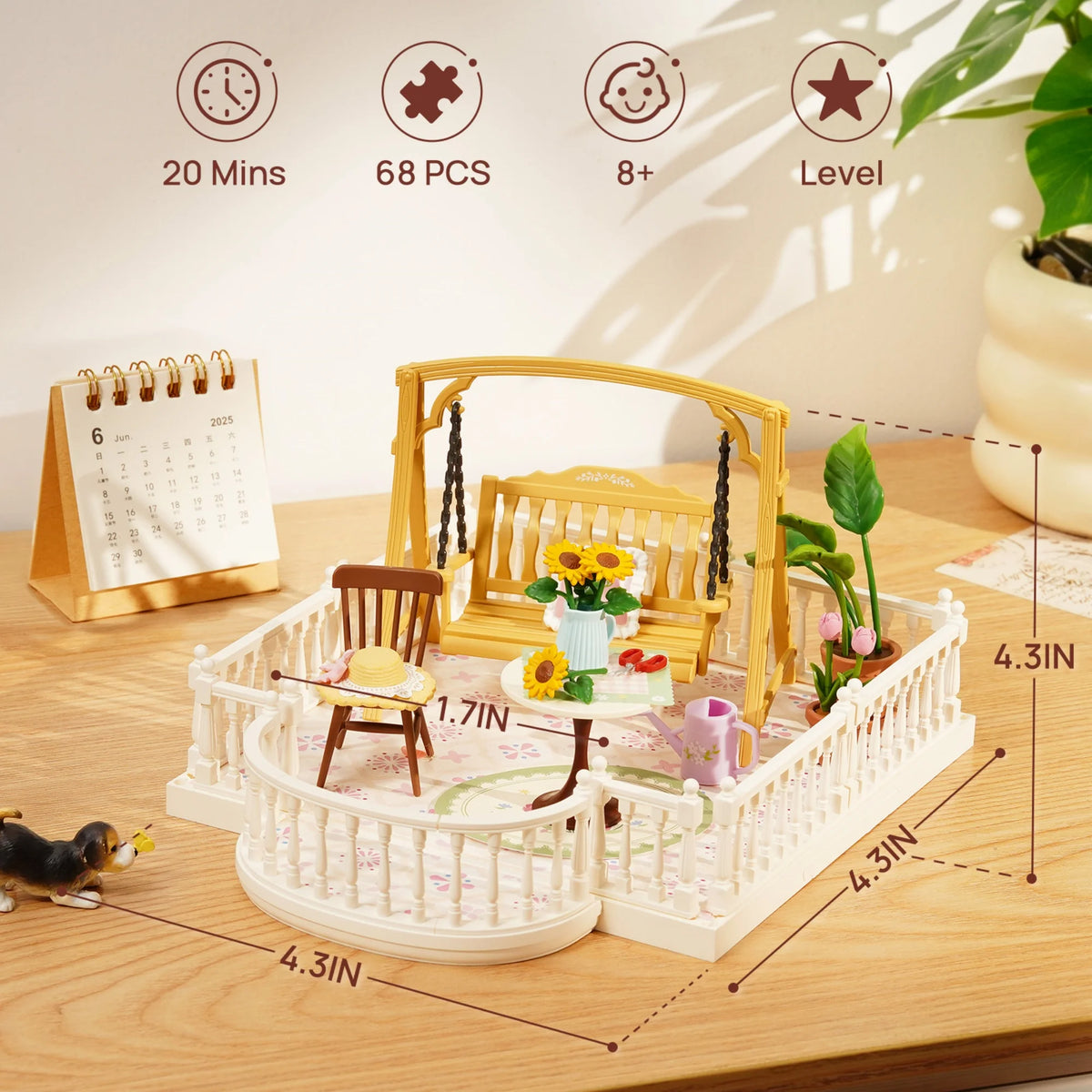Rolife Super Creator Dollhouse Series Accessroies Sunny Break Terrace 3D Puzzle Roof Accessory for DW Series DIY Miniature House Building Model Kit