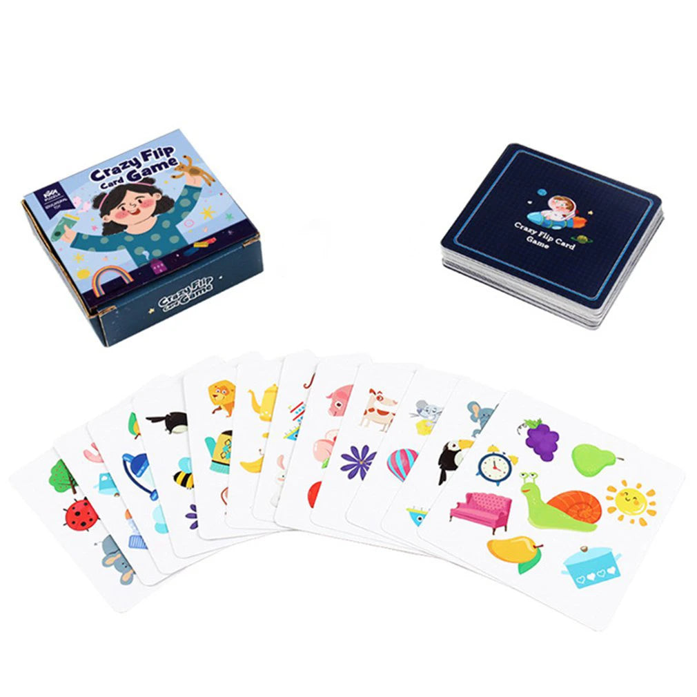 Montessori Toys Bump Card Game Playing Card Game Memory Training Matching Card Game Children Kids Animal Cognitive Education Toy