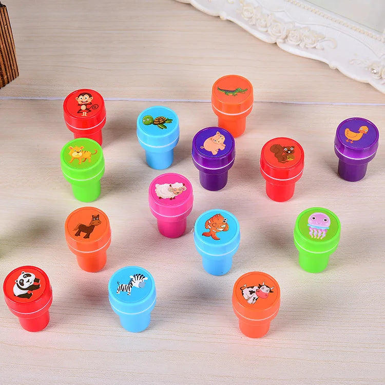10pcs Assorted Stamps for Self-ink Stamps Toy Stamps Smiley Face Seal Scrapbooking DIY Painting Photo Album Decoration