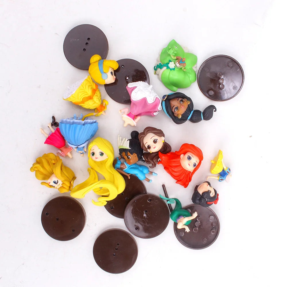 5-8cm kawaii capsule toy set of 8 pieces/group cute Q-version series mini figurine Bell long haired princess mermaid girl gift m