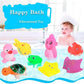 10pcs Preschool Bath Toys Rubber Sea Animals Toy Squeaky Bathtub Toys Baby Pool Floating Toy for Toddler Kids Party Decoration
