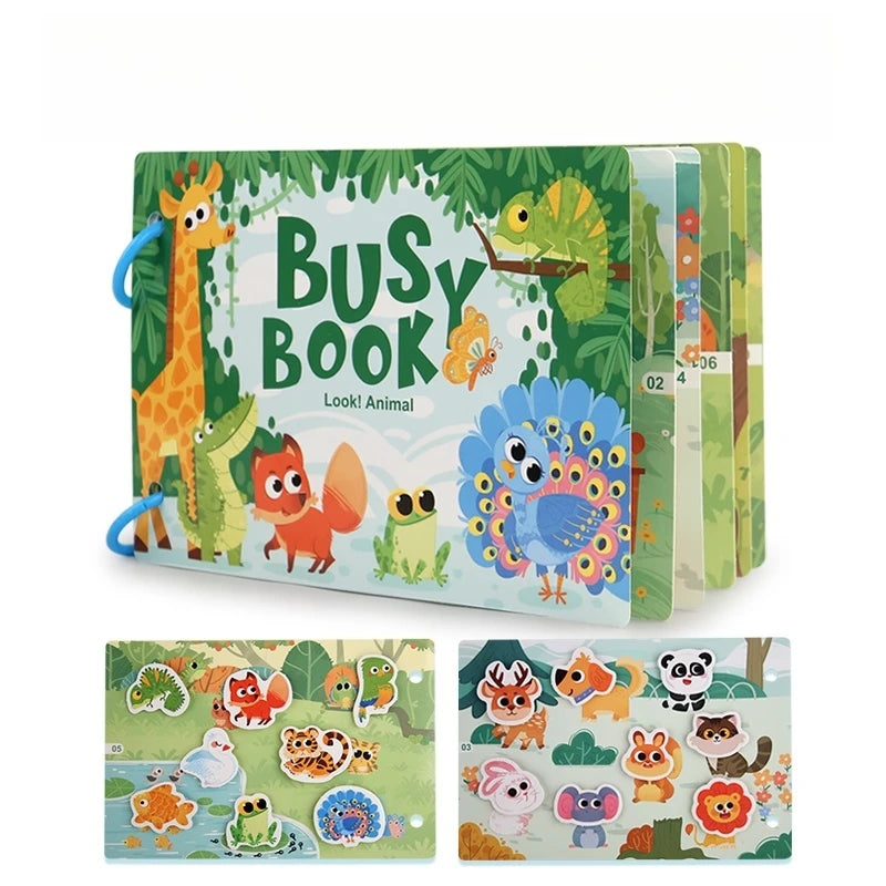 Montessori Baby Busy book My First Quiet Book Paste Early Learning Education Ty Children Toy Matching Game for Babies 2 3 Years