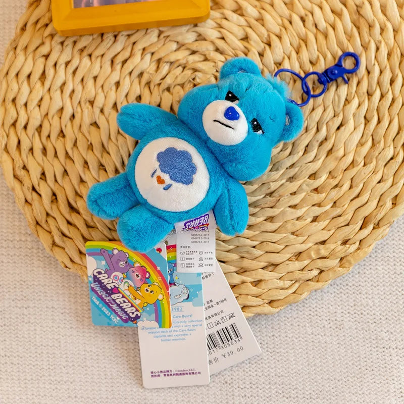 Care Bears Plush Keychain Carebears Rainbow Bear Squeak Voice Cute Stuffed Toys Doll Backpack SchoolBag Decor Keyring Girl Gifts