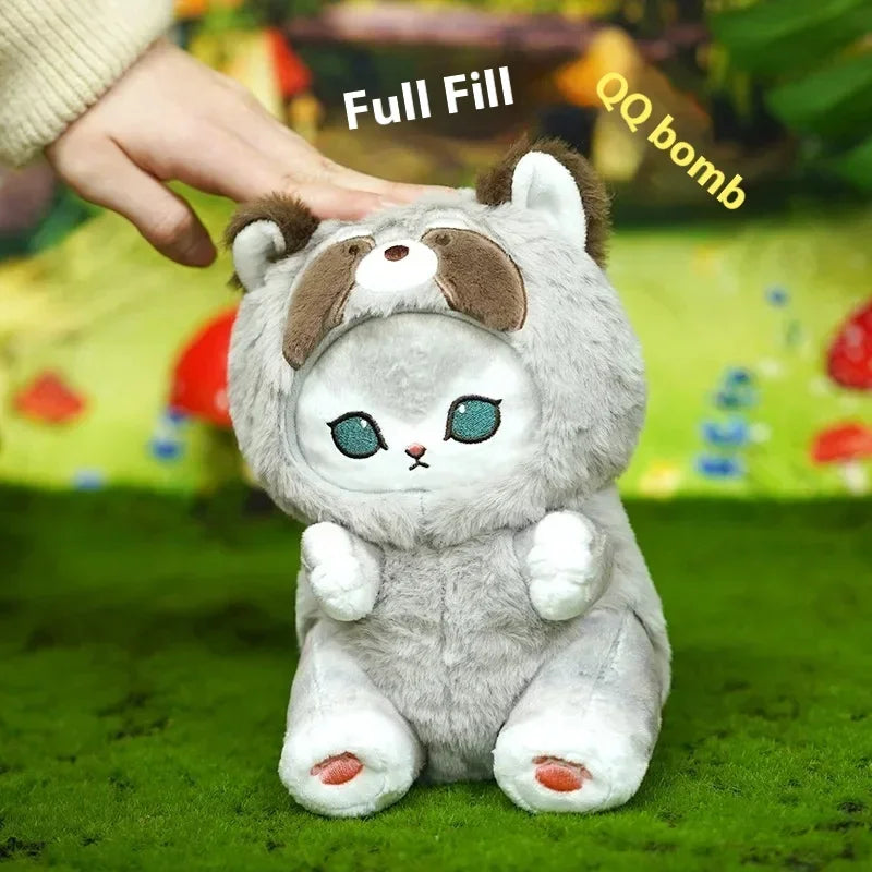 Kawaii Keychain Pendant Cartoon Mofusand Shark Cat Cross-Dressing Doll Backpack Decor Toys
