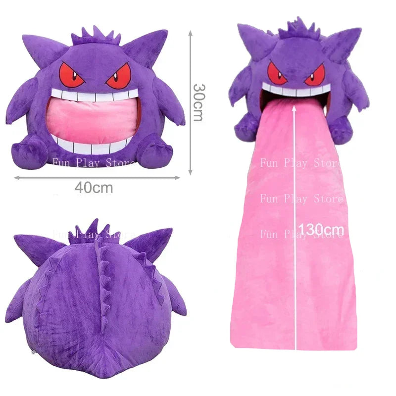 Pokemon Gengar Big Tongue Plushies Anime Peripheral Big Size Gengar Sleep Pillow Dual Purpose Nap Blanket Stuffed Plush Toy Doll