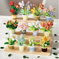 Small Particle Building Block Home Decor Series Flower Potted Plant Toys Set with Permanent Flowers Gift for Plant Arrangements