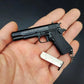 1:3 Scale Full Metal 1911 Gun Model Keychain Pendant with 7 Detachable Bullets Men's Decompression Toy Gift