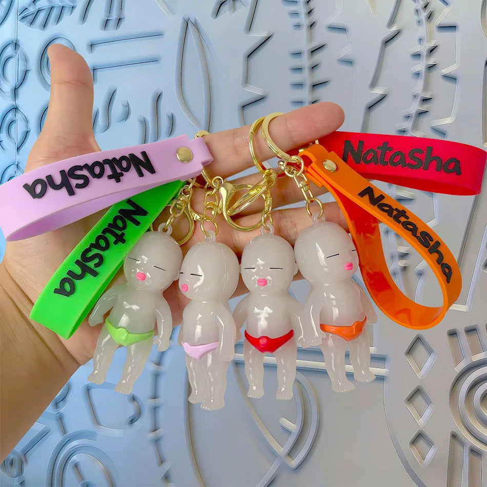 2026 Natasha UV Sensing Color Changing Keychain, Cute Ugly Black Doll Mini Pendant, Stress Relief Funny Novelty Gift