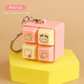 Fun Cartoon Squeeze Music New Unique Four-square Merit Key Button Keychain Couple Car Bag Key Chain & Pendant