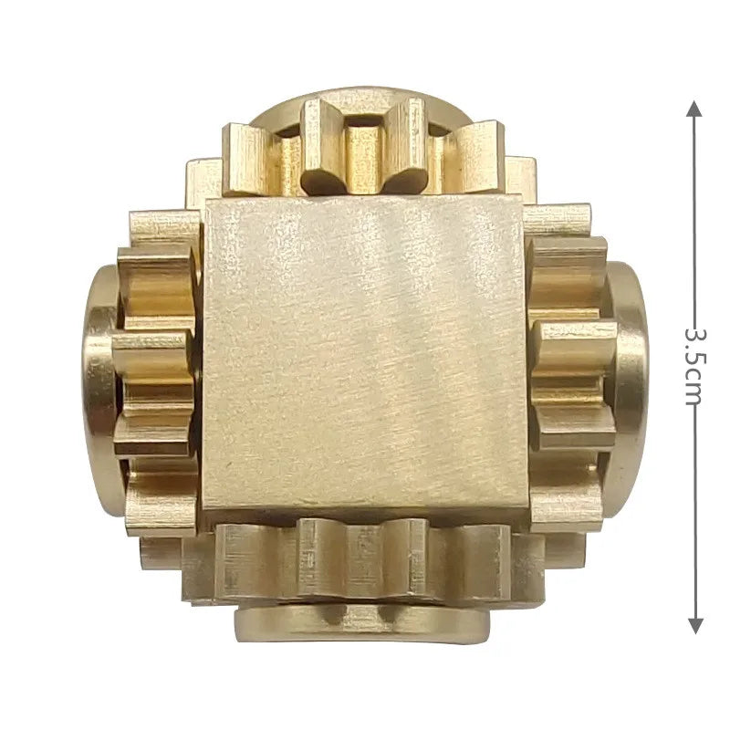 EDC Pure Brass Fidget Spinner Toy | Real Gear Gyro Metal Stress Hand Spinner Toy | Adult Anxiety Stress Relief Skill Toy