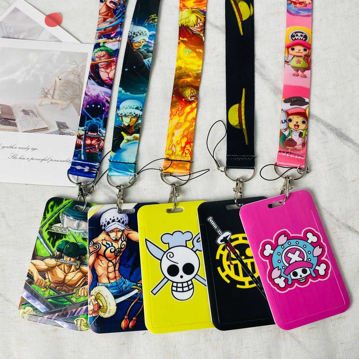 Anime Cartoon Credential Holder Keychains Neck Lanyard For Pass Card Anime Credit Card Holder Keychain Straps Wholesale