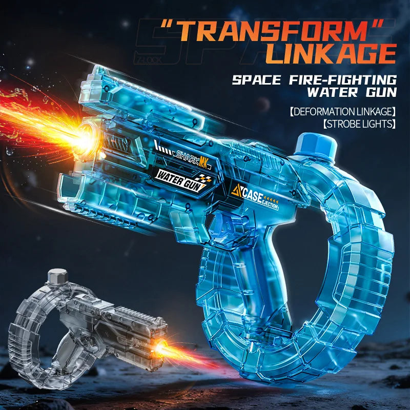 Children Led Energy Gathering Ring Electric Water Gun Toy Shooting Games Automatic Water Squirt Gun Summer Outdoor Toys for Kids