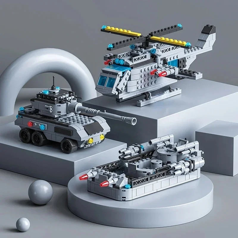 65CM Super Large Navy Warship Building Blocks Army Ship Model 6 in 1 Multi Shape Building Blocks Toy Set for Boys Toys