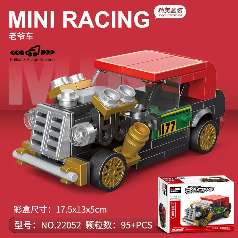 Racing Car Bus Engineering Vehicle Ambulance Pull Back Model Building Blocks Brick Toys Children Boys Birthday Gift Brick