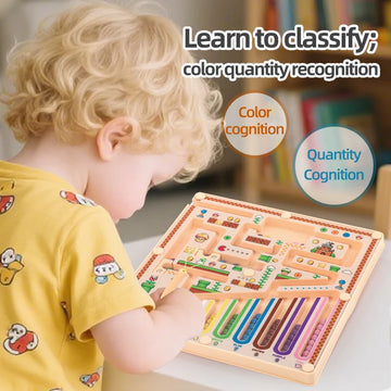 A magnetic maze advanced rolling ball math logic thinking classification cognitive educational toy for early childhood education, visual and intellectual development, hands-on and brain use
