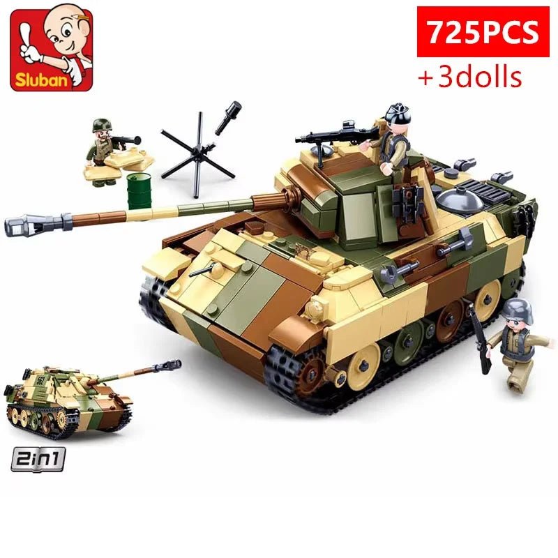 Military Operation Overlord Constructor Tank Truck Atlantic Fortress Aircraft Land Boat Army Building Blocks Brinquedos Toys