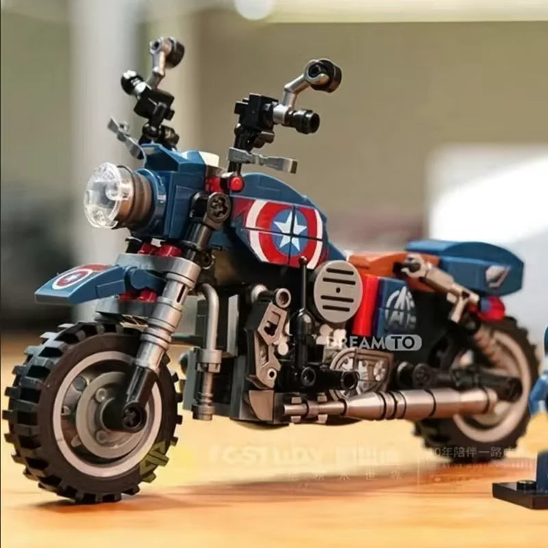 Creative Anime Characters Motorcycle Models Motorcycle Assembly Building Blocks Toys Decorative Items for Display Holiday Gift