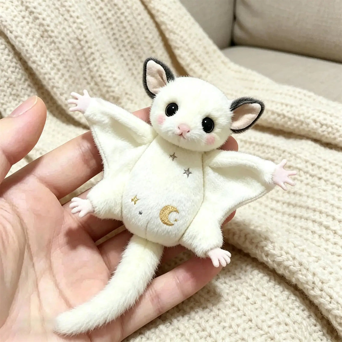 Stuffed Animal Bag Charm Cute Flying Squirrel Purse Pendant Plush Backpack Ornament for Women Girls Kids Adults Daily Outdoor