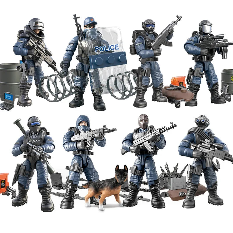 World War Army Military Soldiers SAWT Soldiers Special Force DIY Model Building Blocks Bricks Children'S Toys