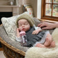 20 Inch Noah Full Body Silicone Reborn Doll Closed Eyes Sleeping Design Hand Painted Waterproof Lifelike Realistic Art Ornament for Holiday Birthday Gifts