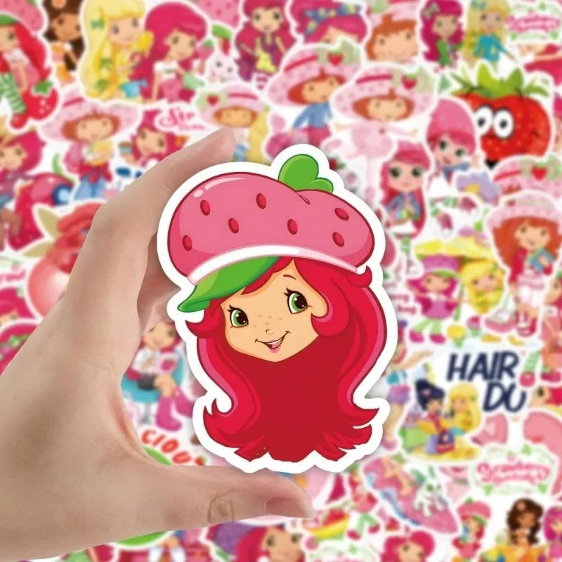 Strawberry Shortcake Cartoon Stickers Cute Fruit Girl Vinyl Sticker Pack Scrapbooking Journal DIY Craft Decor Teen Girls Gifts