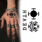 Anime Trafalgar D Water Law Cosplay Tattoo Waterproof Temporary Sticker Paper Letter Stickers Fashion Unisex Party Accessories