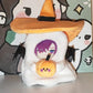 Cute 10cm Halloween Ghost Witch Hat Outfit with Pumpkin Prop for Cotton Plush Stuffed Dolls Adorable Doll Clothes