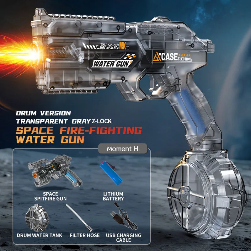 Children Led Energy Gathering Ring Electric Water Gun Toy Shooting Games Automatic Water Squirt Gun Summer Outdoor Toys for Kids