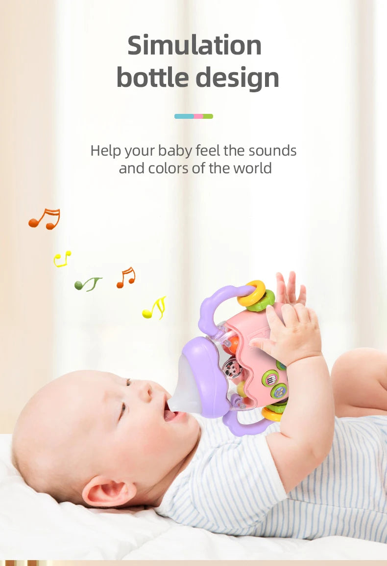Baby Bottle Rattle Jigsaw Puzzle Toy, Suitable for Early Education. Cute Baby Toy. Bottle Nipple. Children's Day Gift. Baby-Frie