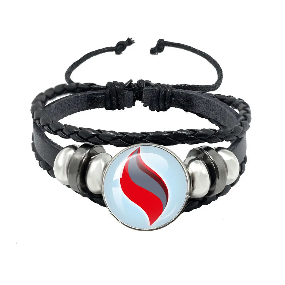 Mega Stone Key Chain Anime Peripheral Creativity Exquisite Fashion Black Leather Rope Buckle Key Chain Trend
