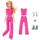 NK 1/6 Doll Princess Hot Sell Fashion Doll Dress Pink Suit For 11.5 Inch Doll Clothes Hat For 29CM Dolls Accessories Gift Toy JJ