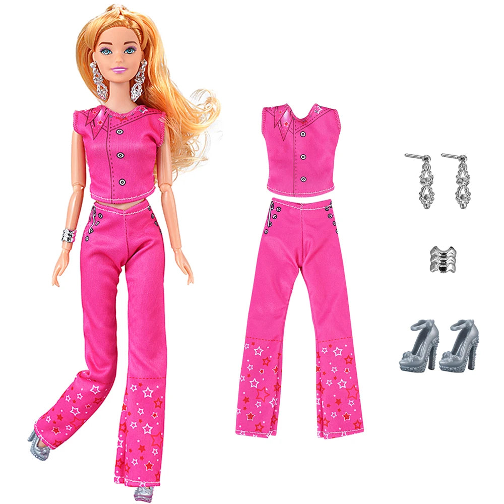 NK 1/6 Doll Princess Hot Sell Fashion Doll Dress Pink Suit For 11.5 Inch Doll Clothes Hat For 29CM Dolls Accessories Gift Toy JJ