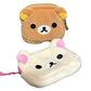 New Rilakkuma Cute Makeup Organizer Storage Bag Cartoon Bear Plush Multi Case Kawaii Cosmetic Bags Vanity Beauty Case