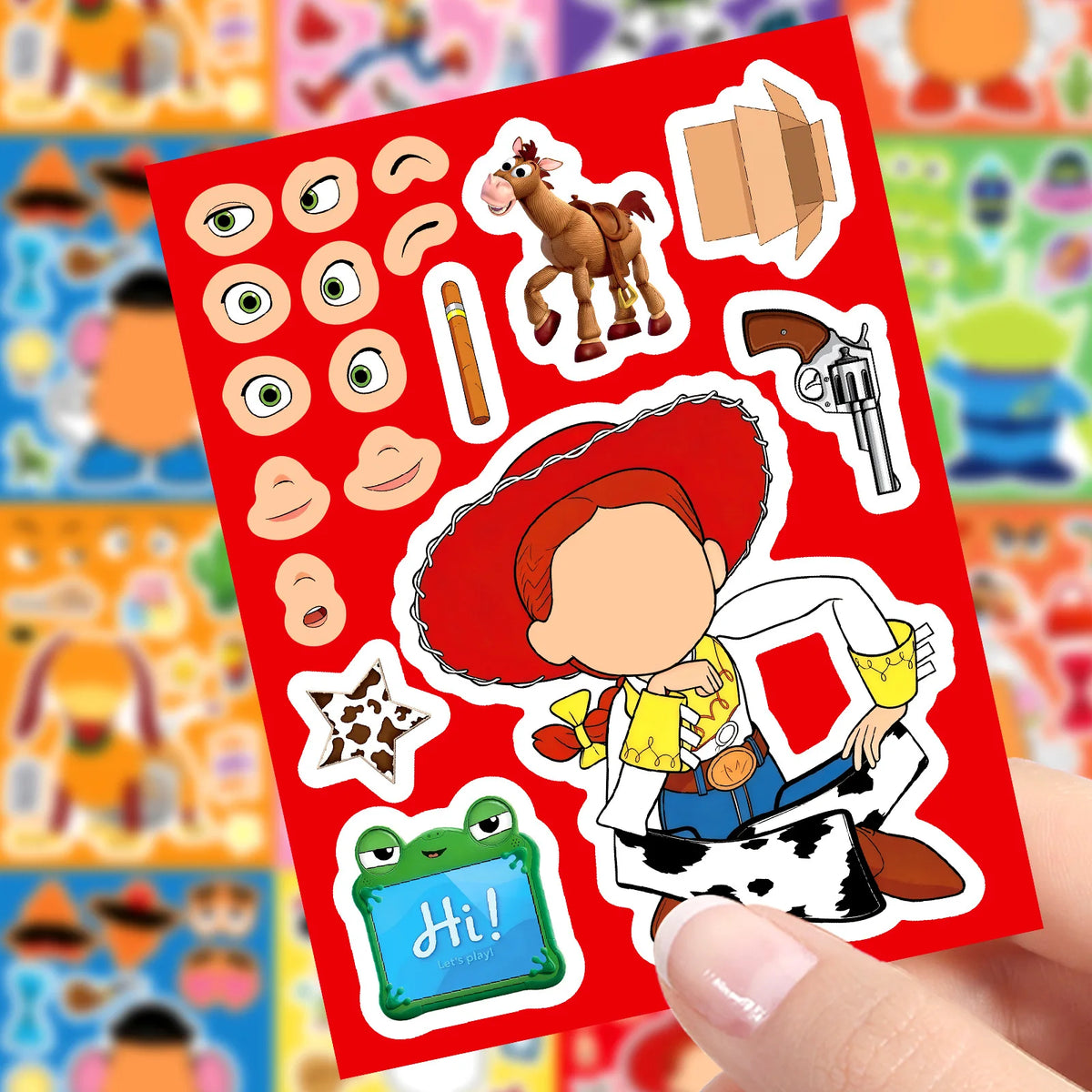8/16Sheets Make a Face Cartoon Toy Story Stickers DIY Ryder Chase Assemble Jigsaw Kids Toy Children Boys Game Party Gift