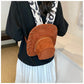 Cartoon Hat Shape Backpack Women Creative Cute Novelty Crossbody Bag for Outdoor Travel Retro Style Student Casual Daypack Gift