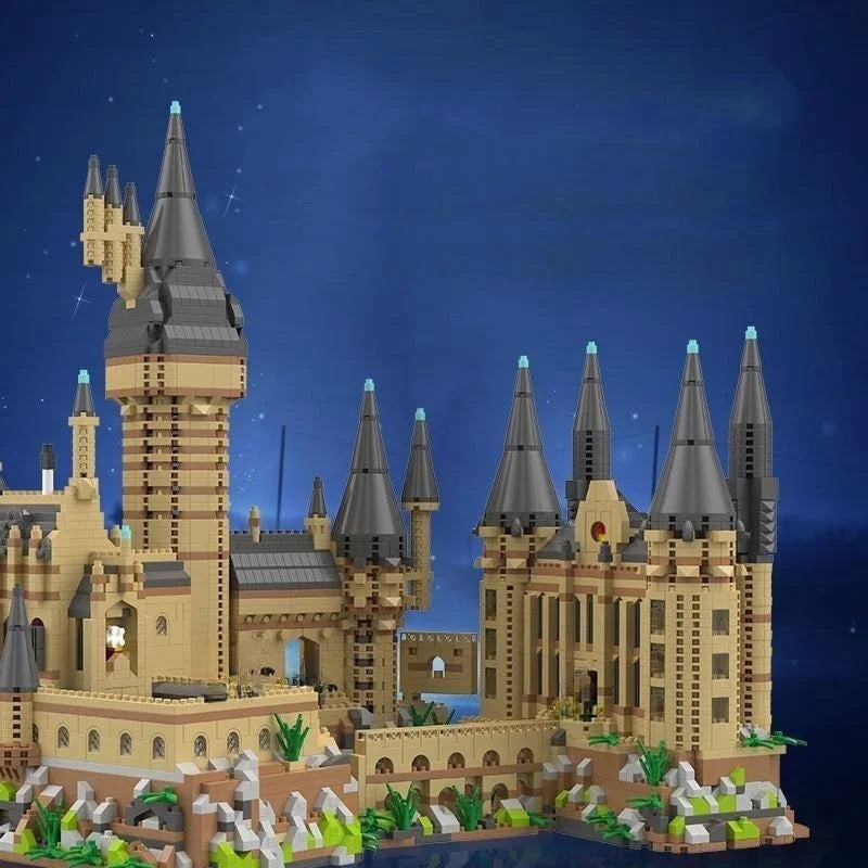 Magic Movie Castle School Micro Building Blocks Street View Architecture MOC Architecture Scenery Toy Christmas Birthday Gifts