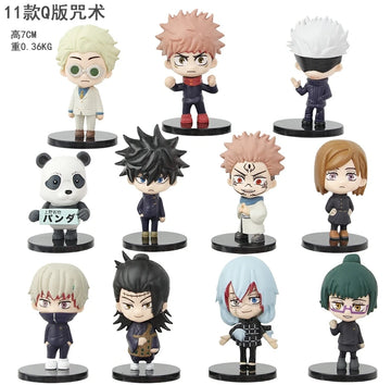 11pcs/set Anime Jujutsu Kaisen Characters Satoru Gojo Model Toys 7cm